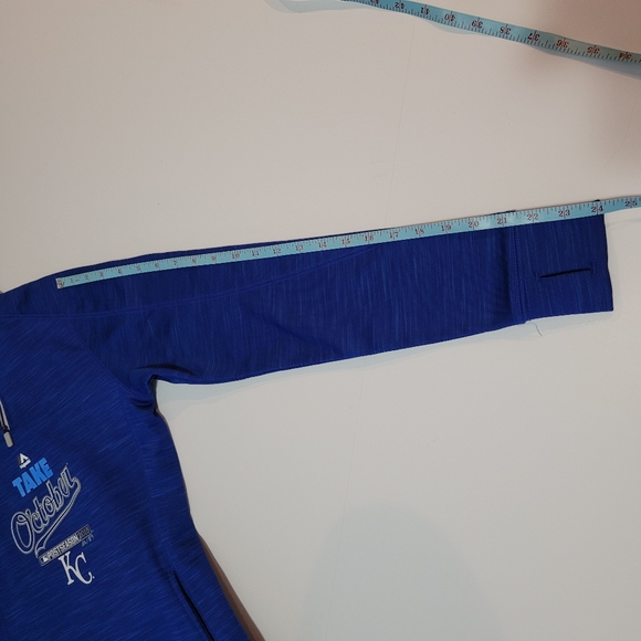 NWT  Majestic Fan Fashion Women's S   KC Royals  Sweatshirt   Top   Blue - Picture 8 of 11